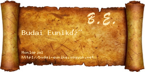Budai Euniké névjegykártya